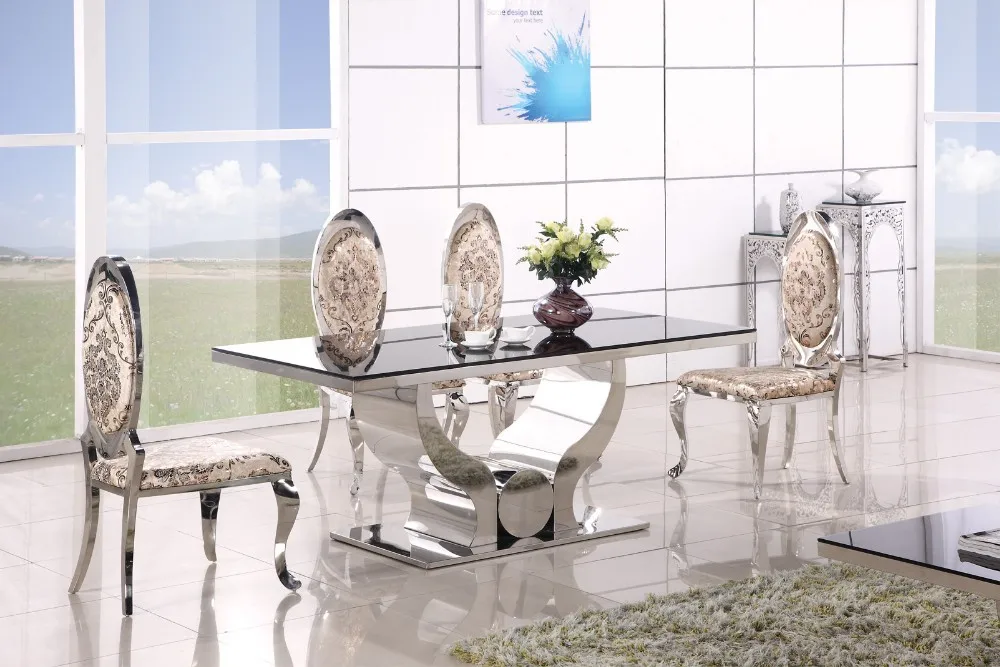 Mesa de comedor a8035 clásico. mesa comedor de vidrio templado con ...