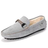 Winter Warm Loafers Suede Uppers Men Flat Casual Driving Shoes Fur Inside