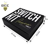 Premium rigid paper board gift box for switch kit packaging , Black Magnetic cardboard gift box, CMYK Printing box