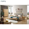 Guangdong Foshan bedroom wooden furniture latest designs double bed for apartment project