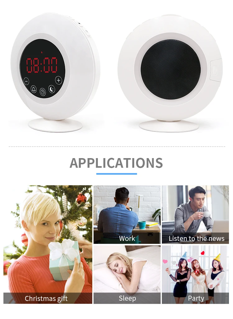 Weather Station Snooze Sunrise Wake Up Light Led Table Digital Alarm