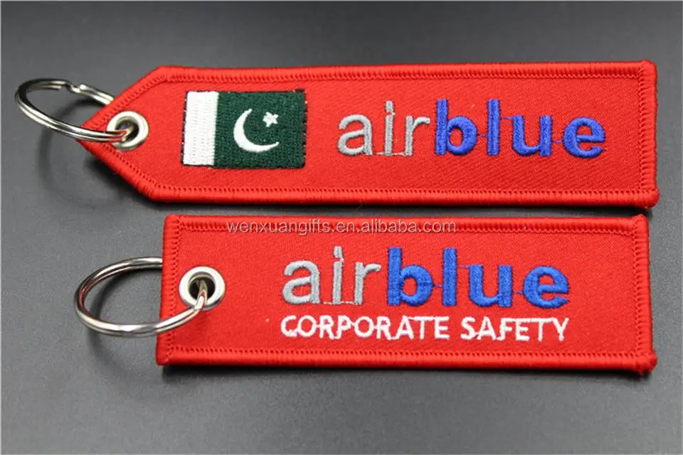 Wholesale Custom Personalized Fabric Embroidery Keychain With Printed