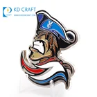 Venda direta da f&aacute;brica de design personalizado de metal emblemas do cr&acirc;nio do pirata moedas de bronze esmalte macio