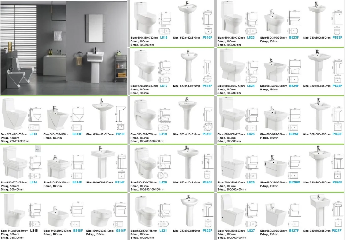Ceramic Toilet Sink Combination P Trap Two Piece Water System Toilet