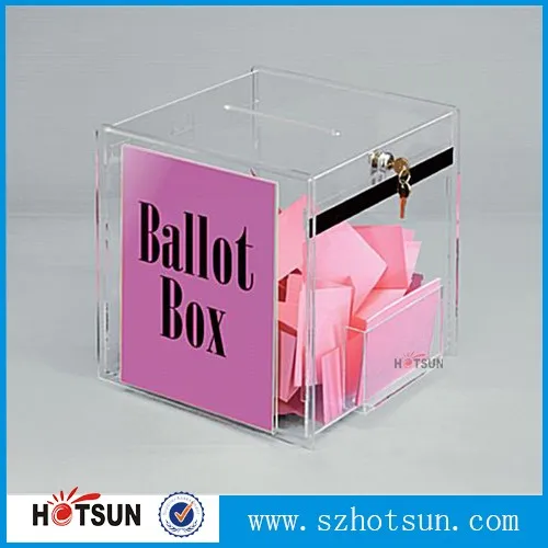 Wholesale Acrylic Donation Box Lockable Acrylic Charity Bin With Lock