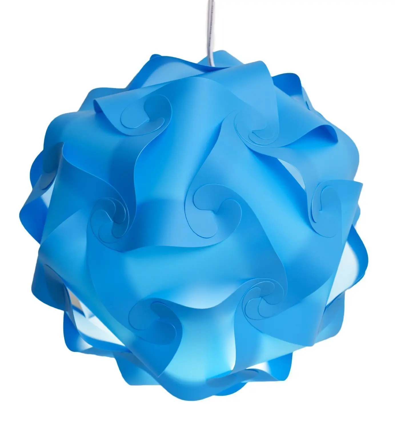 Puzzle Lights with Lamp Cord Kits , Self DIY Assembled Puzzle Lights Mordem Lampshade Iq Lamp Shades M Size (Home Decor Light) (Blue)