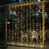 9.6ft*9.6f 300 LED Window Curtain String Light for Wedding Party Home Garden Bedroom Outdoor Indoor Decorations (Warm White)