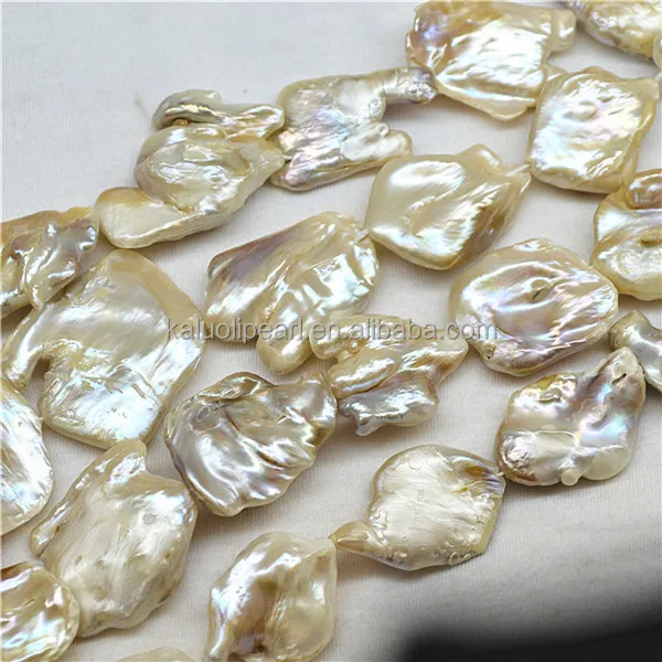 Natural Freshwater Flat Baroque Pearls 