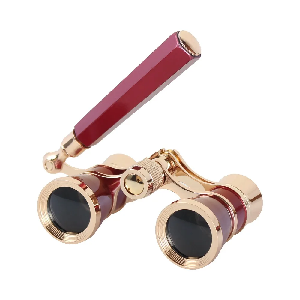 Aomekie Theatre Opera Glasses with Handle 3X25 Compact Folding Binoculars for Theater Horse Racing Classical AO3039