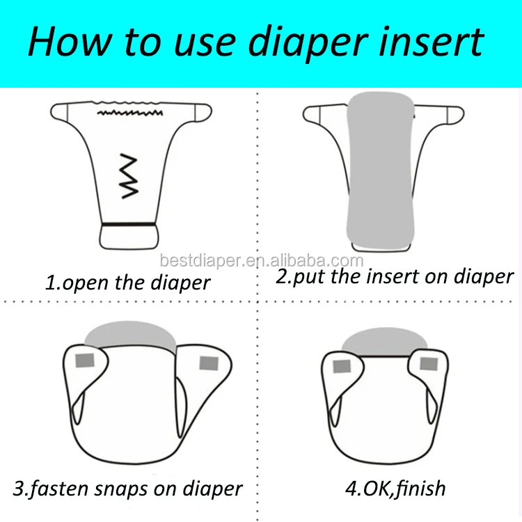 Happyflute Baby Prefold Cloth Diaper Insert Soft Unbleached Cotton