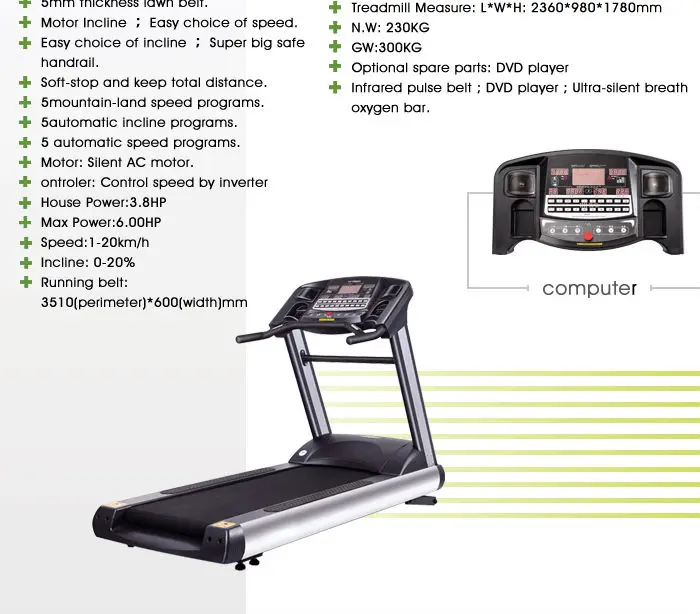 BCT02 commercial treadmill/finest gym equipment for sale