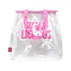 Small Transparent PVC handbag with pink custom logo