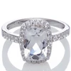 Cheap best selling white topaz sterling silver ring