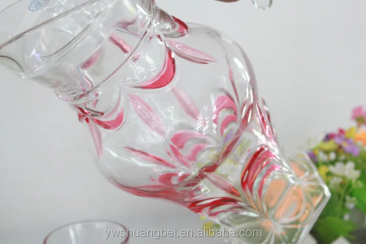 Glass Cup And Jug Set With Various Printed Pictures Buy Glass Cup Set