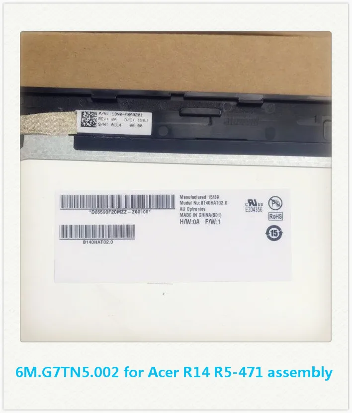 Acer R5-471T 6M.G7TN5.002 FHD Touch Digitizer LED LCD Screen Bezel Assembl