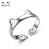 Fashion Jewelry Women Silver Cute Style Cat Kitten Ears Ring Open Ring