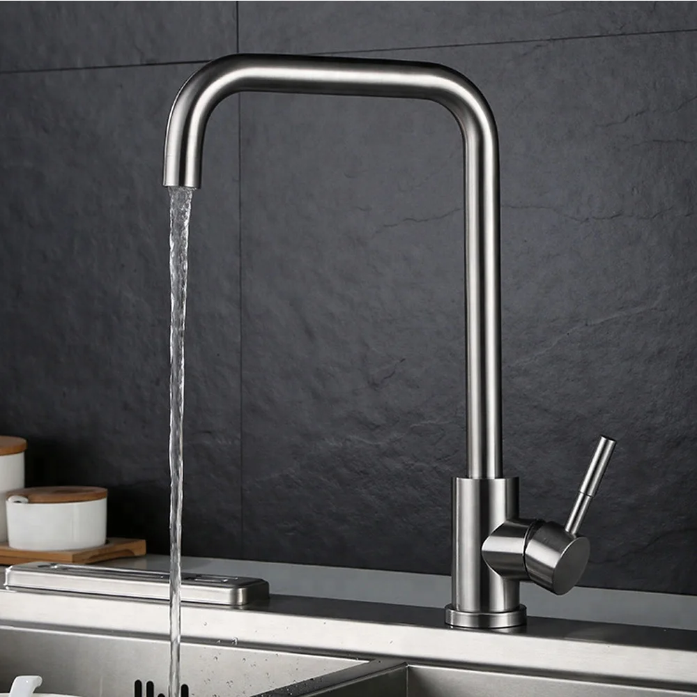 Low Moq Modern Long Neck Kitchen Sink Faucet Stainless Steel 304 Buy Kitchen Mixer Tap Kitchen Faucet Single Stainless Steel Kitchen Faucet Product On Alibaba Com