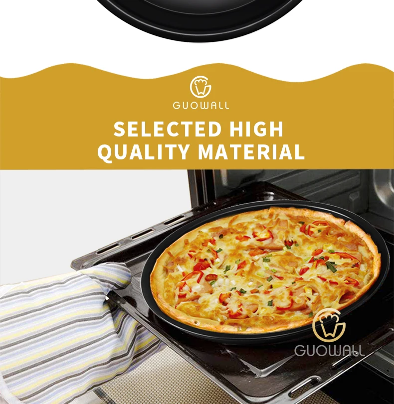 9" Carbon Steel Nonstick Pizza Pan With 3.6cm Height Baking Pizza Tray