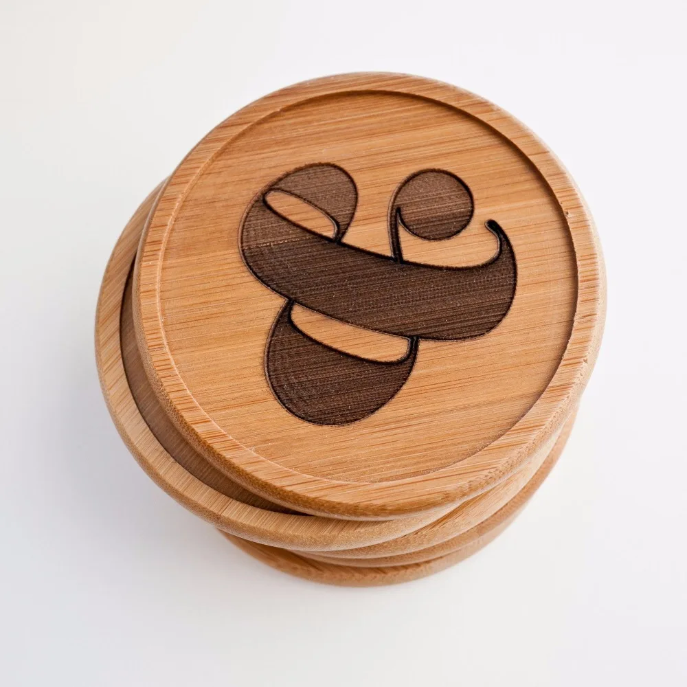 2019 Hot Selling Promotional Custom Round Bamboo Coaster Set Coffee ...