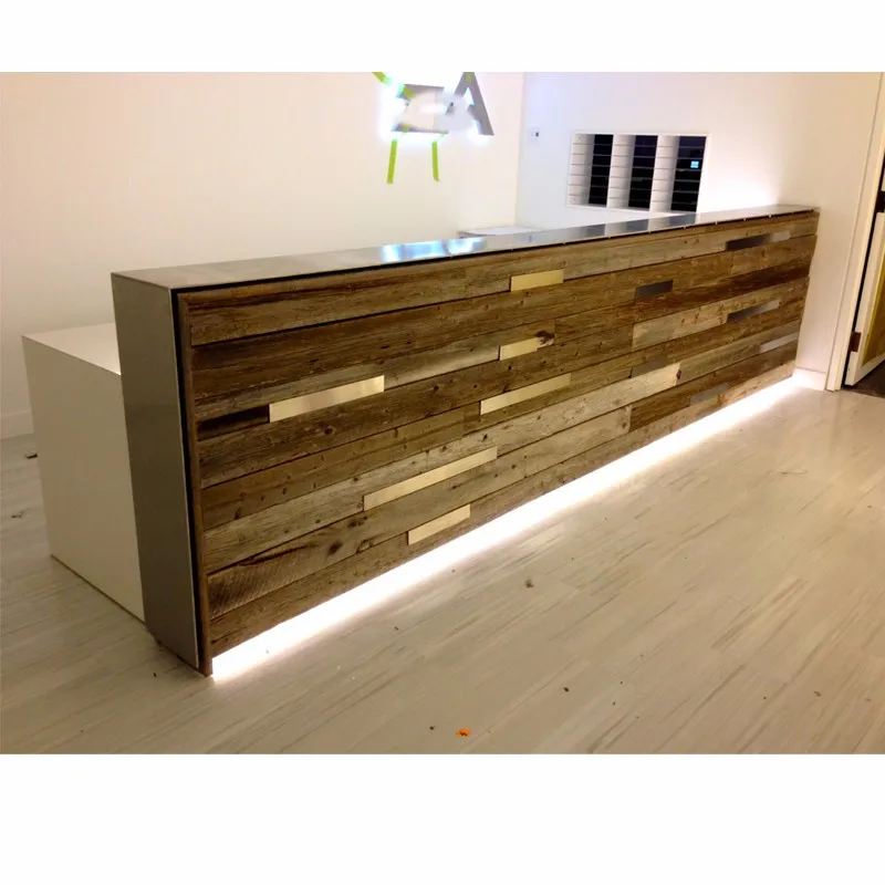 2017 Customized Trendy Office Reception Wooden Counter For Sale