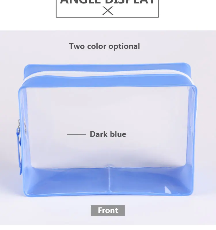 Clear Cosmetic Bag Air Travel Toiletry Bag Set With Zipper Vinyl Eva Makeup Pouch Handle Straps