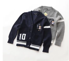 2016 Kids Polo Sweater Children Casual Cardigan Girls&Boys England Style Knitted Single Breasted Sweater For Spring And Autumn