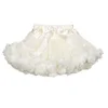 Elegant Princess Skirt Girls Solid White Pettiskirt, Girl Party Dance Tutu Dress