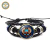 YWXS012 RDT Amazon Hot Sale Blue Eagle Badge Handmade Leather Beaded Bracelets Wholesale Time Jewel Bracelets Jewelry