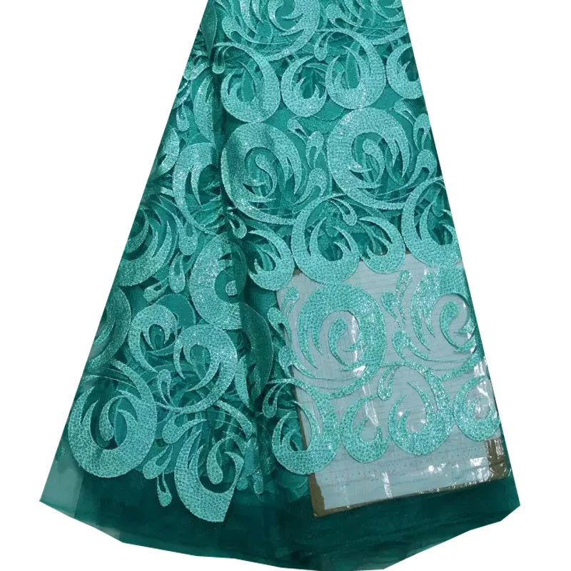 teal lace material