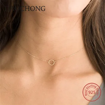 925 sterling silver dainty circle 