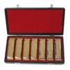 Professional 10 hole 20 tone gold color harmonica 7 tune set packing