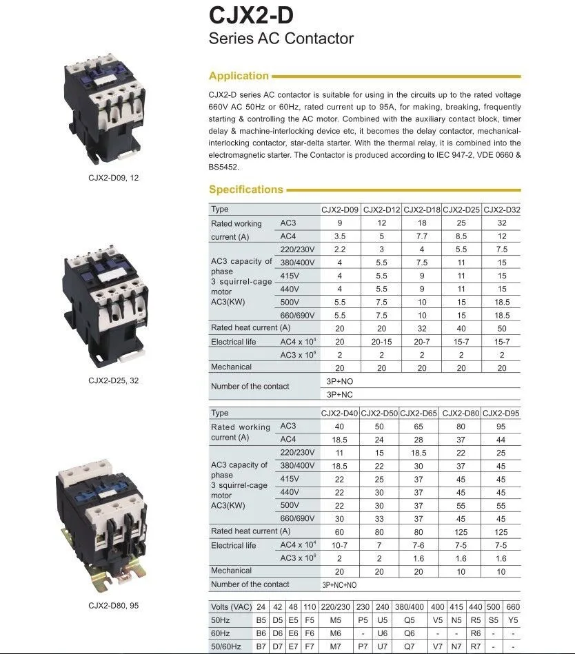 Cjx2 2508 контактор схема