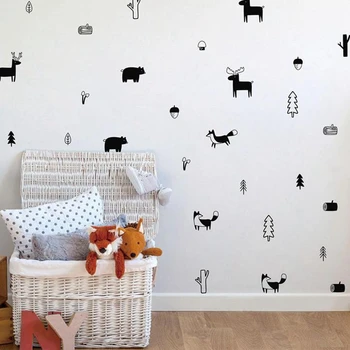 Nordic Forest Animal Wall Decals Woodland Tree Nursery Vinyl Art Stickers Children Room Modern Decor For Toys Home Decoration Nordic Forest Animal Wall Decals Woodland Tree Nursery Vinyl Art Stickers Children Room Modern Decor For Toys Home Decoration