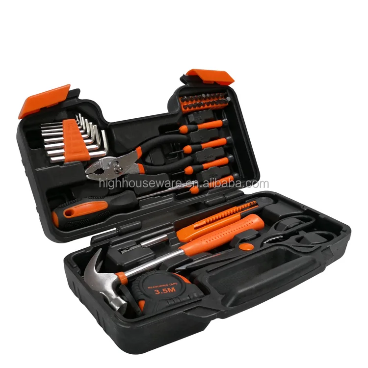 Orange 39 Piece Tool Set General Household Hand Tool Kit Home Appliance