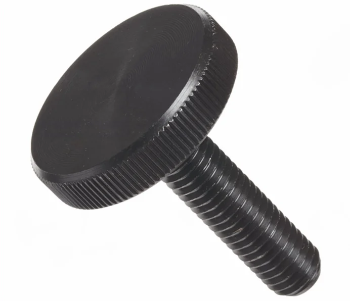 Custom Black Zinc Plated Or Black Oxide Knurled Big Head Thumb Screw 