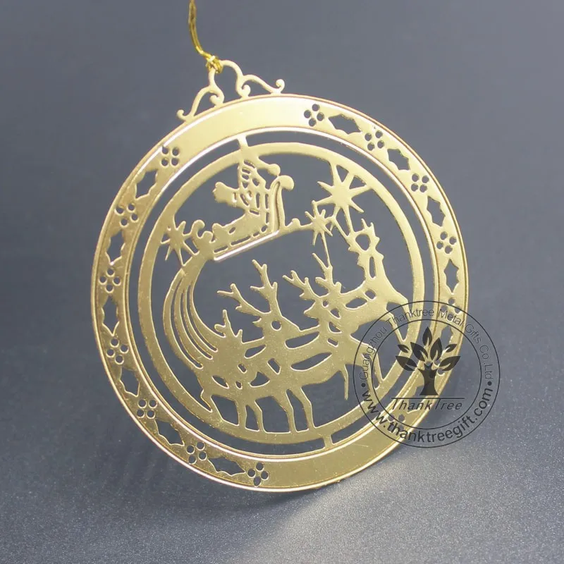 Flat Metal Christmas Ornaments 