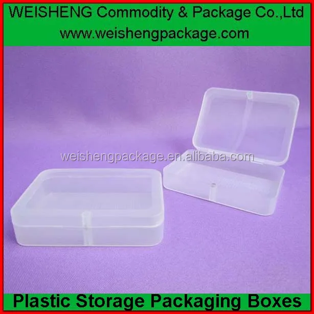 small plastic storage boxes with hinged lids