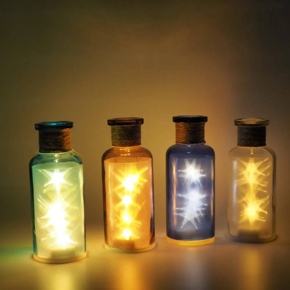 制作一个誓言玻璃瓶圣诞灯装饰玻璃瓶瓶子光圣诞装饰铜丝串灯高品质