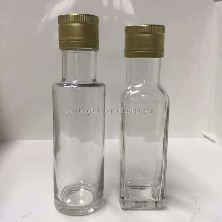 100 Ml Transparent Round Olive Oil Glass Bottle Buy Flint Bottle