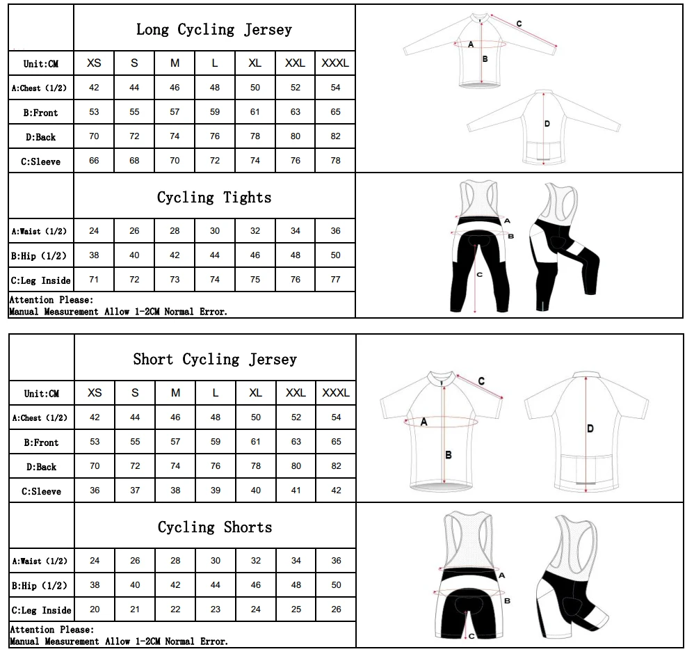 cycling jersey sizing