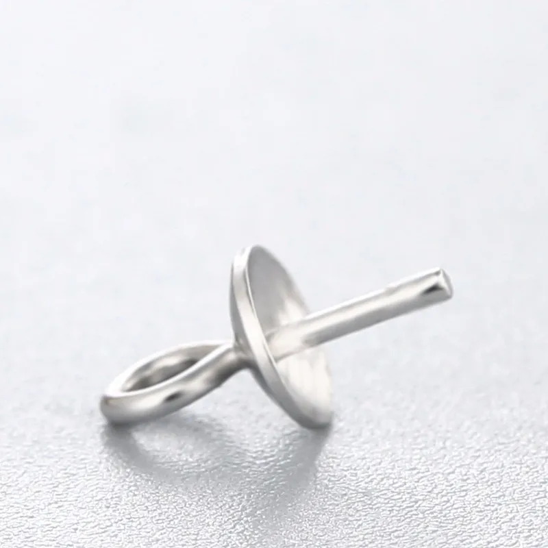 Semi Silver Jewelry Pearl End Cap Mount Pendant Settings Without Stones