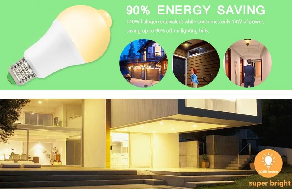 Smart Motion Sensor Light Bulbs,Builtin Motion Detector And Photocell