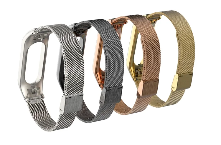热卖时尚混色耐用定制金属材料编织米兰表带