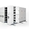 Hand push mechanical manual mobile storage shelving file compactors