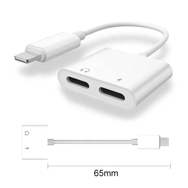 

Audio Adapter Charger Cable For iPhone 12 11 X 8 7 6 Dual Headphone Aux cable Converter For iPhone 10 Charging Splitter
