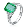 hot sale 2018 new fashion trendy 1.15ct green emerald natural gemstone ring 18k white gold fine jewelry