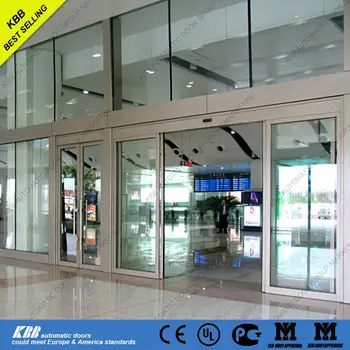 Stainless Steel Sliding Door With Tempered Glass Aluminium Frame