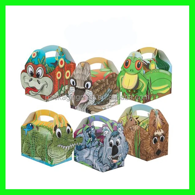 50 cajas de Vida Silvestre Madagascar Zoo Animal ~ Fiesta De Cumpleaños Bolsa De Alimentos Comida Caja Botín