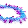 Plating Gemstone Point Beads , Healing Crystal Stone Hexagonal Point