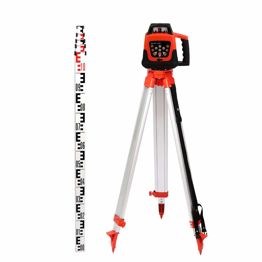Best Price For Rotary Red Laser Level Tripod 5m Staff Cross Line Self Rotating Construction
